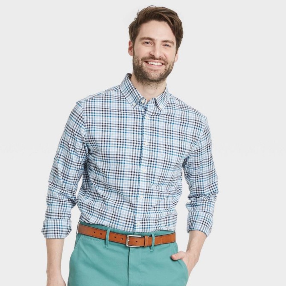 lim Fit Stretch Poplin Long Sleeve Button-Down Shirt